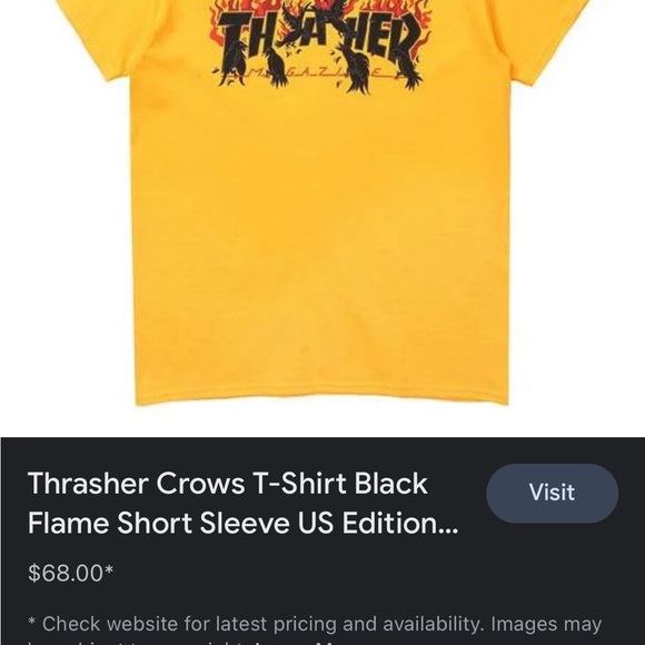 Thrasher Crows Tee Shirt (M) - Picture 10 of 10